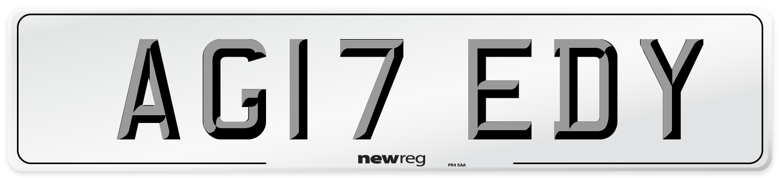 AG17 EDY Number Plate from New Reg
